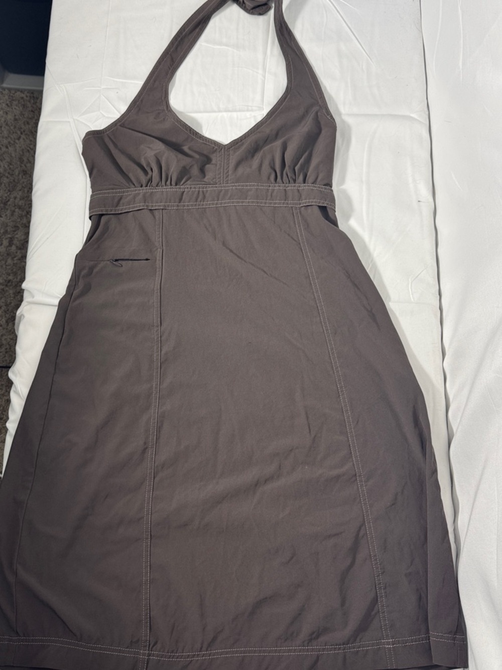 Athleta Pack Everywhere Halter Dress Dark Taupe